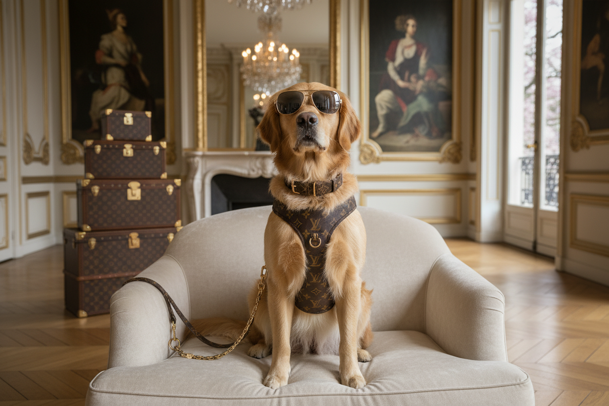 DOG WEARING LV