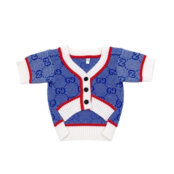 Blue Gucci Sweater with White trim